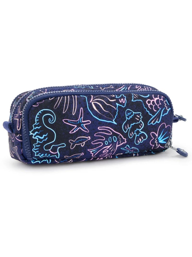 Trousse à crayons nylon Kipling 3 zips 3 emplacements Bleu Rose - Kiabi