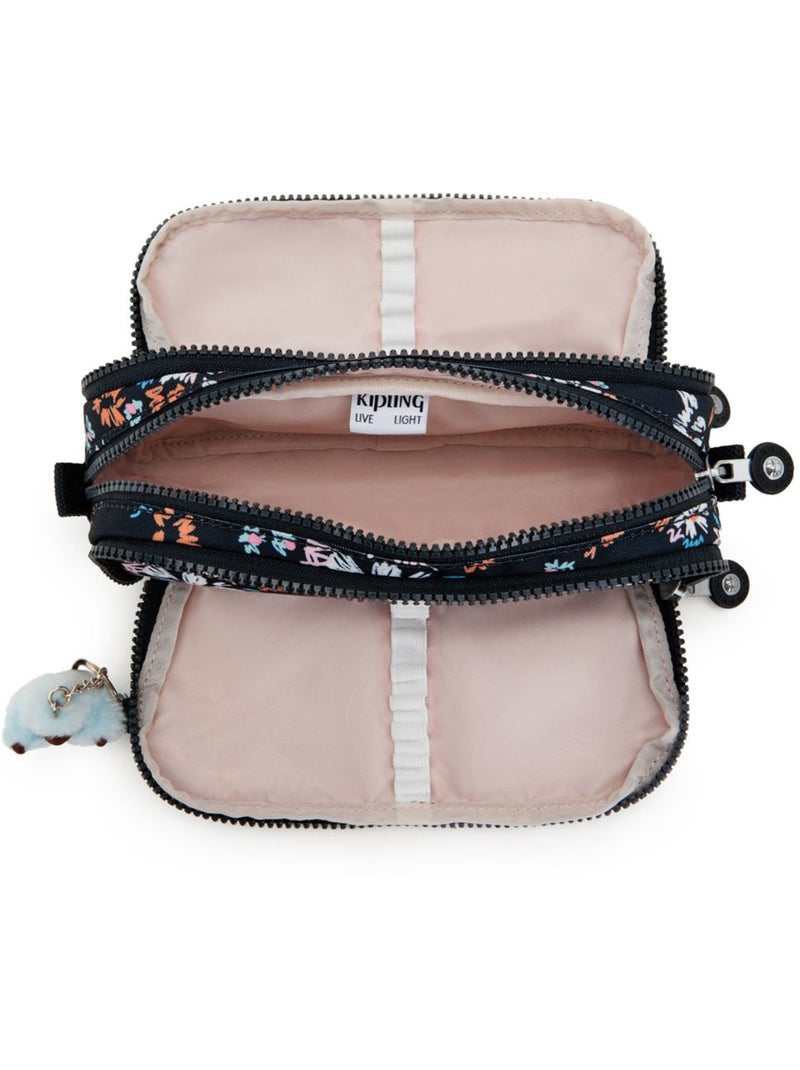 Trousse à crayons nylon Kipling 3 zips 3 emplacements Noir/Blanc/Bleu/Orange - Kiabi