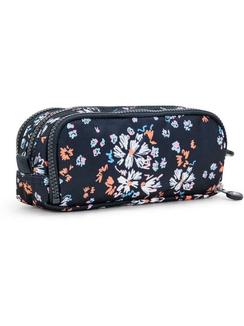 Trousse à crayons nylon Kipling 3 zips 3 emplacements Noir/Blanc/Bleu/Orange - Kiabi
