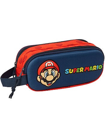 Trousse à crayons rembourrée motif 3D Super Mario