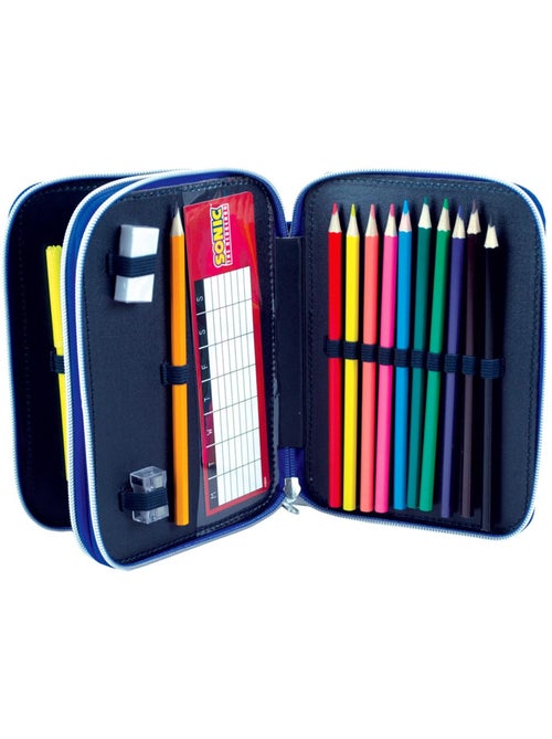 Trousse à crayons Sonic 20 cm à 2 compartiments zippée avec accessoires - Kiabi Trousse à crayons Sonic 20 cm à 2 compartiments zippée avec accessoires - Kiabi
