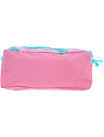 Trousse à deux compartiments zip 23 cm Lilo et Stitch tissu souple