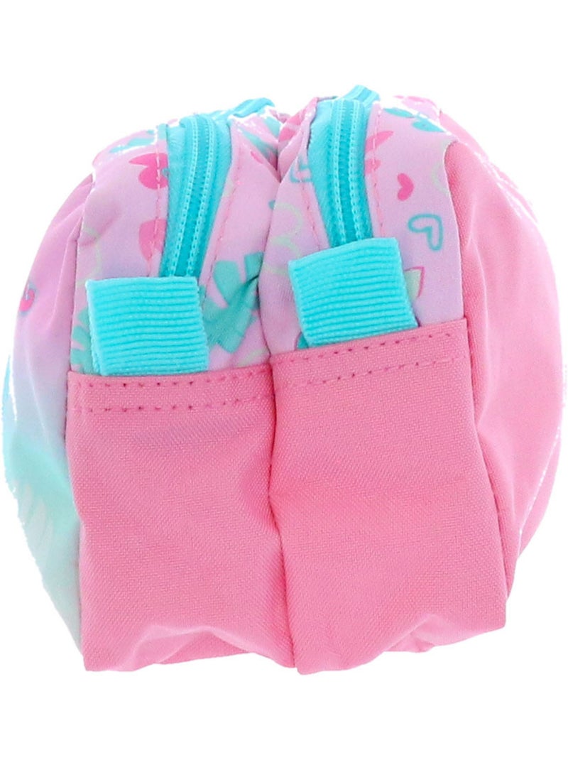 Trousse à deux compartiments zip 23 cm Lilo et Stitch tissu souple Bleu - Kiabi