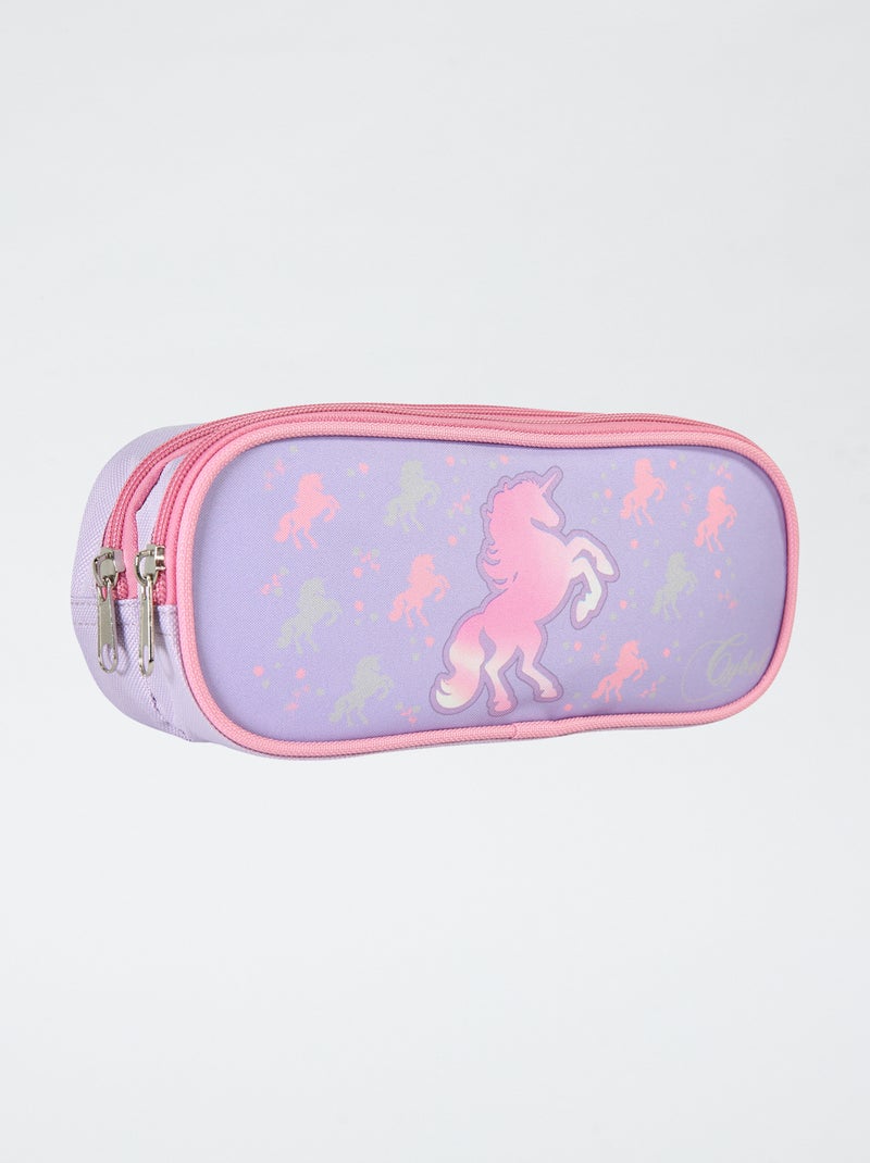 Trousse à double compartiment licorne Rose - Kiabi