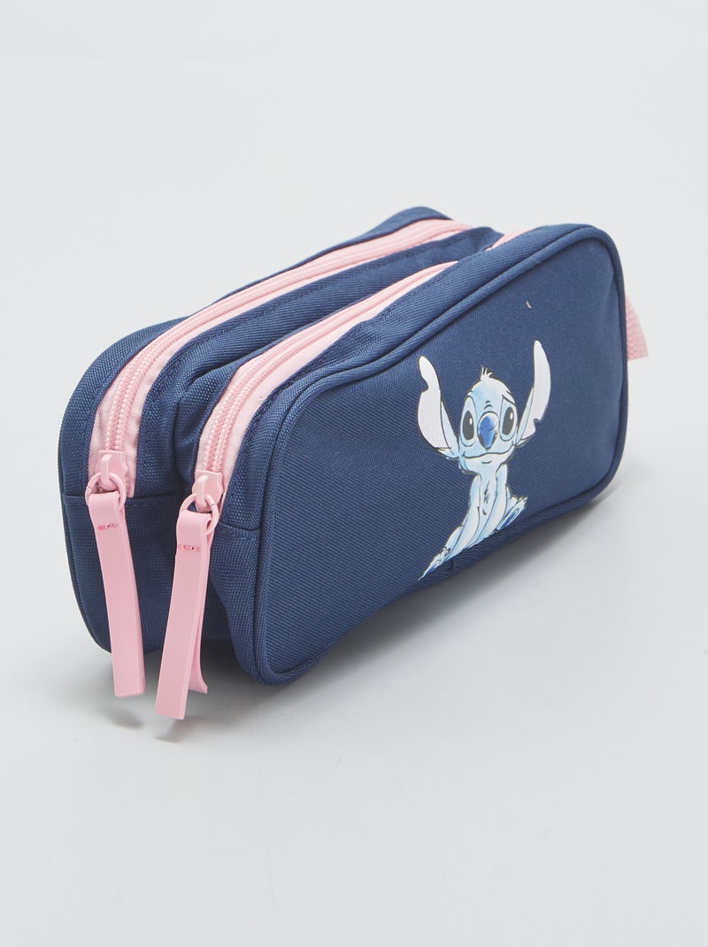 Trousse à double compartiments 'Stitch' Bleu - Kiabi