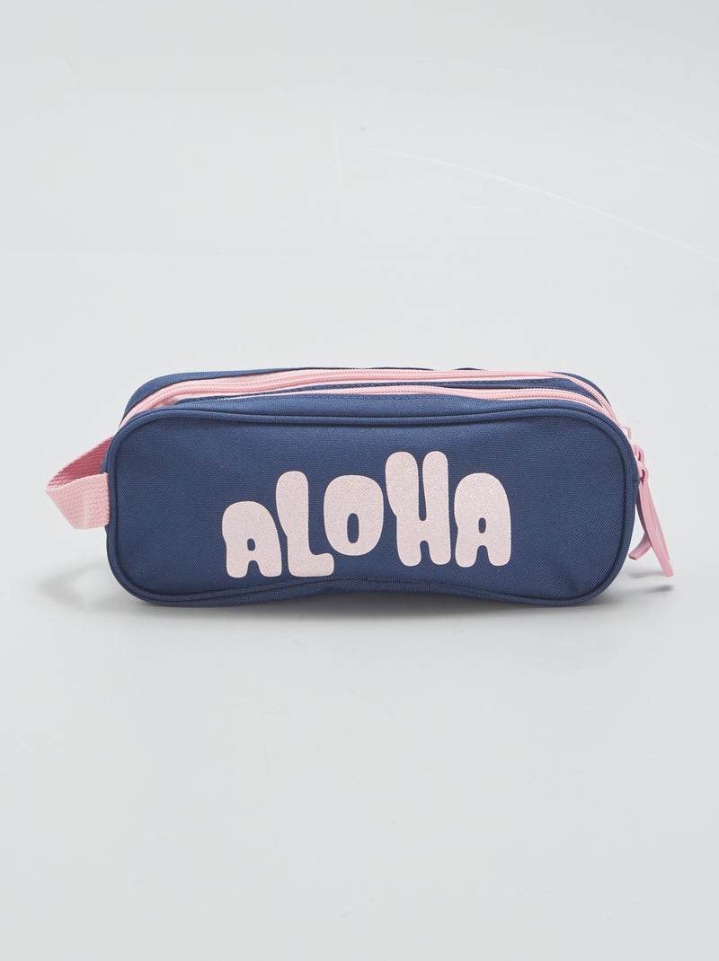 Trousse à double compartiments 'Stitch' Bleu - Kiabi