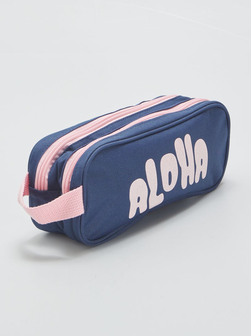 Trousse à double compartiments 'Stitch' Bleu - Kiabi