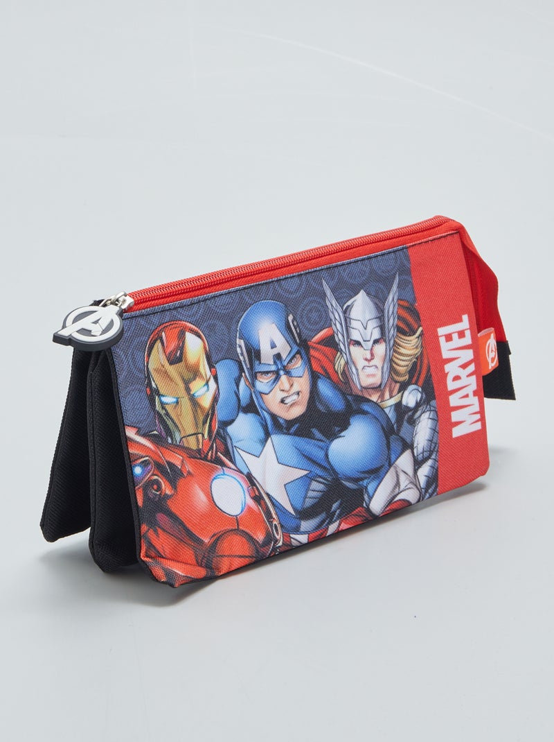 Trousse à triple compartiment 'Marvel' Noir/rouge - Kiabi