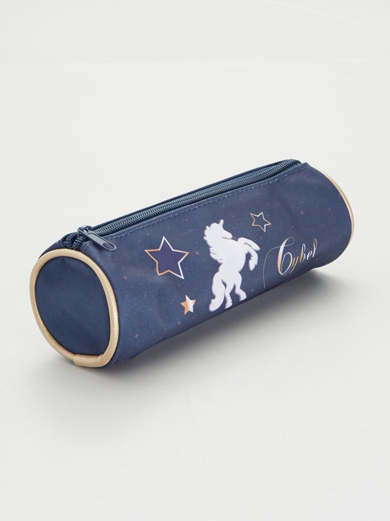 Trousse avec imprimé devant bleu - Kiabi