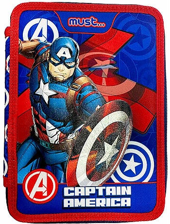 Trousse 'avengers' – garnie must captain america fight 2 compartiments – 21 cm
