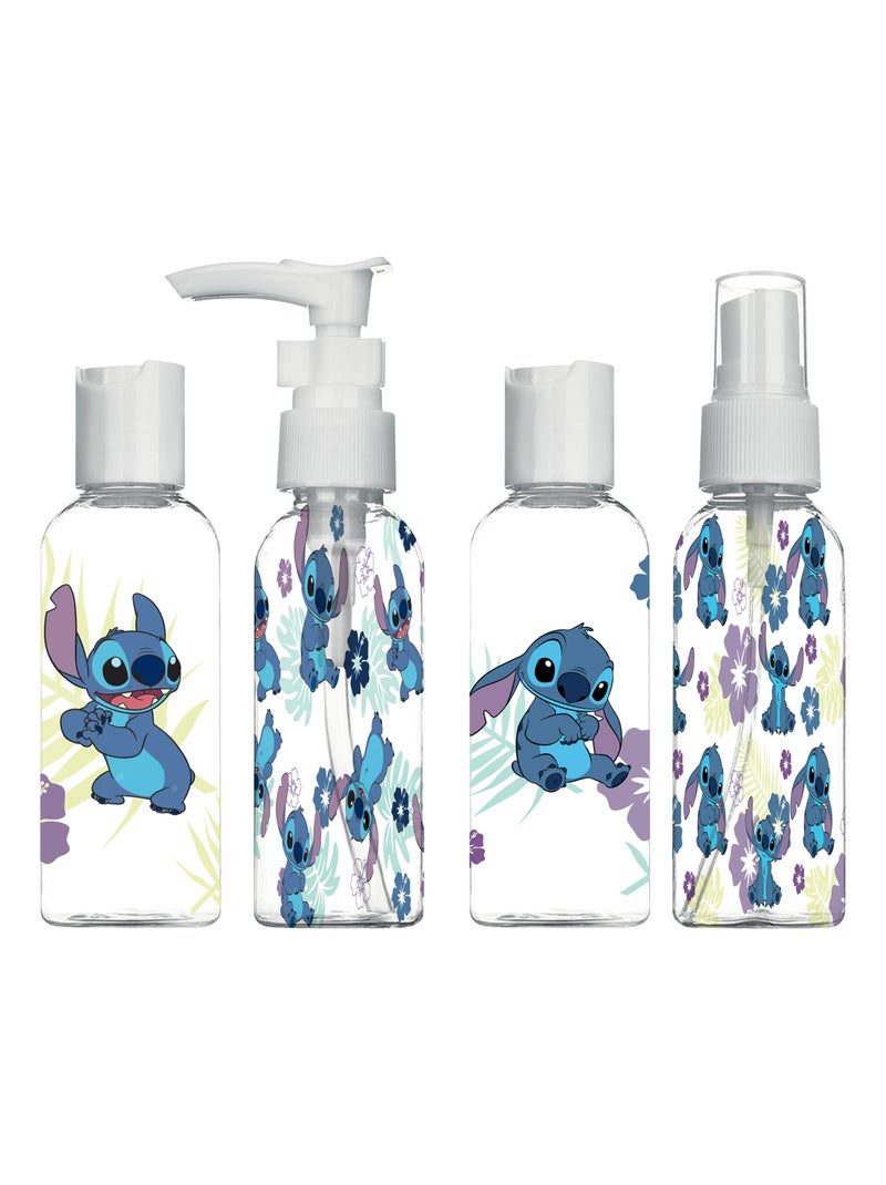 Trousse Avion à l'Éffigie de Stitch - DISNEY - 4 Contenants Transparents - Plastique Résistant Transparent - Kiabi