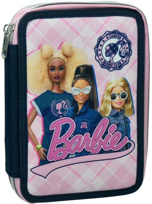 Trousse 'Barbie' garnie 2 compartiments zippés – 18 cm - CP - Kiabi