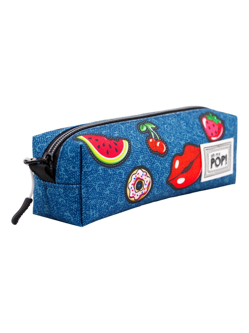 Trousse Carré HS - Oh My Pop! Patches Bleu foncé - Kiabi