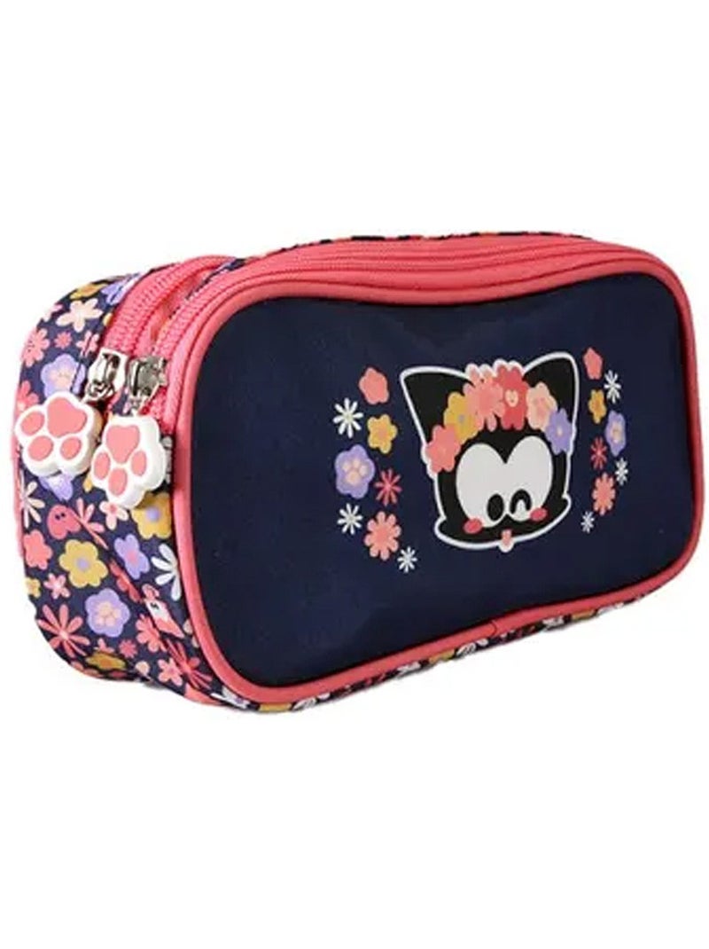 Trousse 'Chien et Chat' – Rectangulaire Chacha 2 Compartiments – 22 cm Multicolore - Kiabi