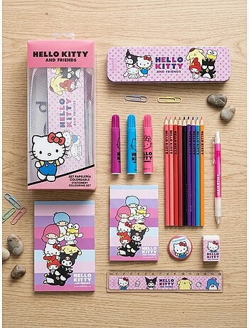 Trousse complète Hello Kitty avec crayons et règle