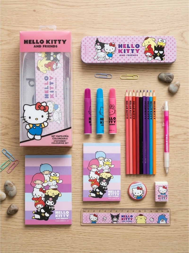 Trousse complète Hello Kitty avec crayons et règle Rose - Kiabi