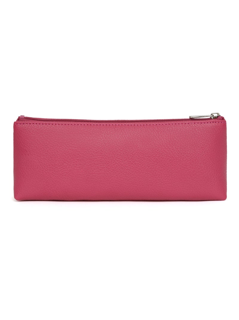 Trousse  Cuir CONFORT Rose fushia - Kiabi