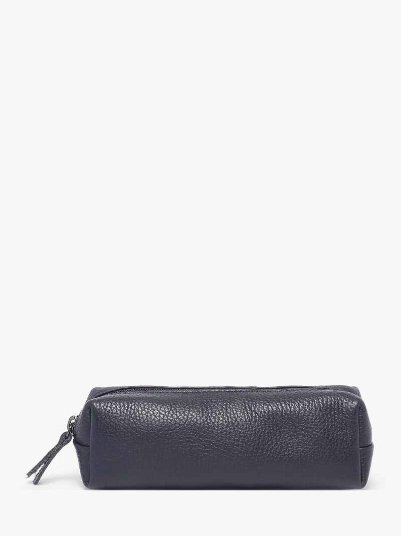 Trousse Cuir Milano Cuir De Vachette Bleu électrique - Kiabi