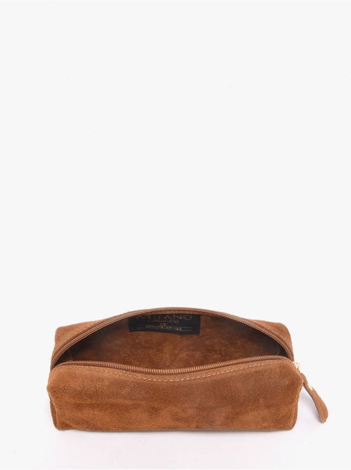 Trousse cuir milano cuir de vachette - Kiabi