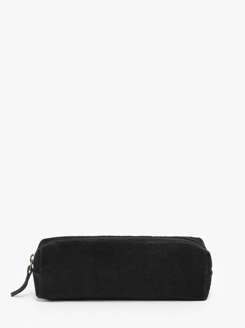 Trousse Cuir Milano Cuir De Vachette Noir Noir - Kiabi