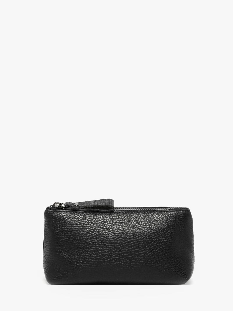 Trousse Cuir Milano Cuir De Vachette Noir Noir - Kiabi