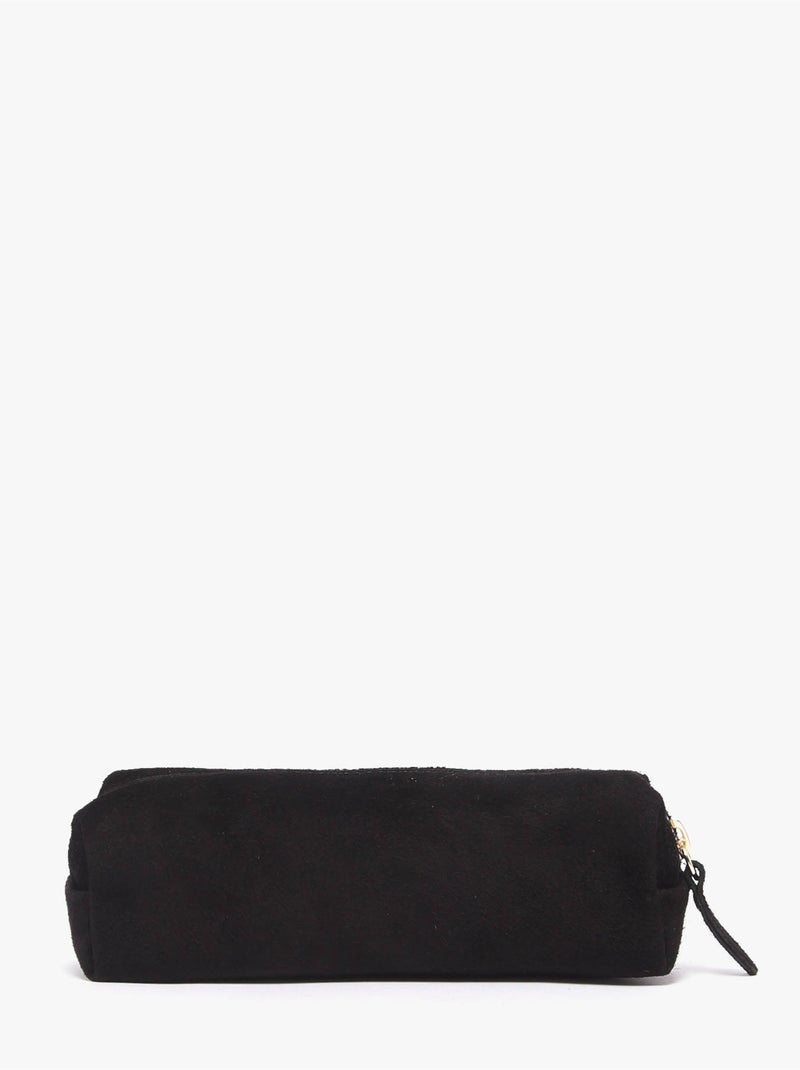 Trousse cuir milano cuir de vachette Noir Noir - Kiabi