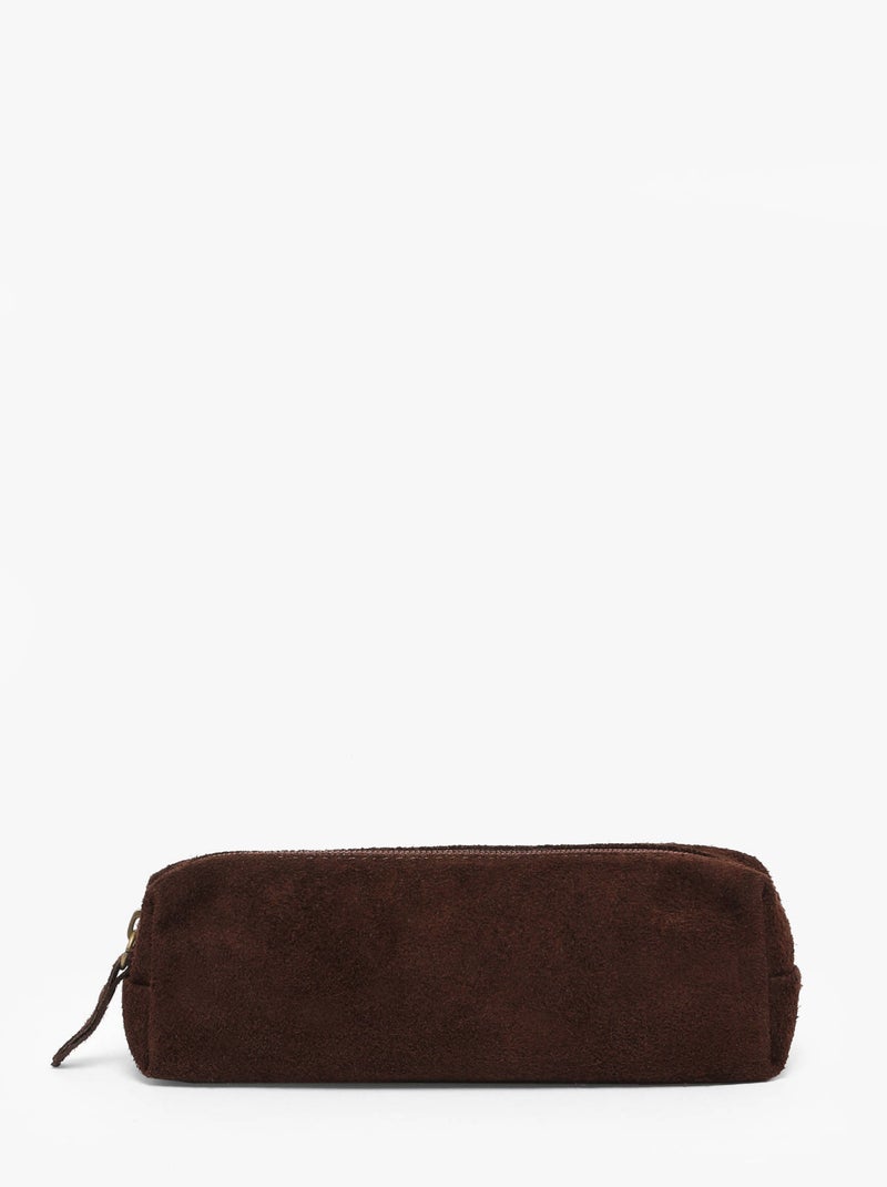 Trousse Cuir Milano Cuir De Vachette Noir Rouge Noir - Kiabi