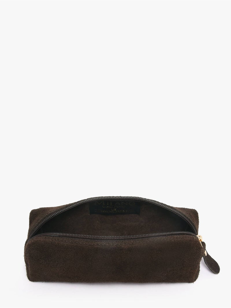 Trousse cuir milano cuir de vachette Noir Rouge Noir - Kiabi