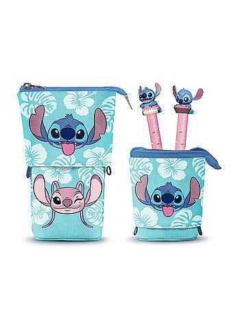 Trousse Cute + 2 Stylos Gel Ef - Disney Lilo et Stitch Aloha - Bleu - Taille Unique