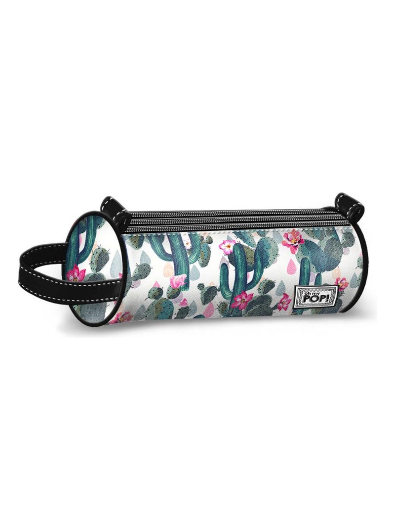 Trousse Cylindre Trois Poches - Oh My Pop! Cactus Vert - Kiabi