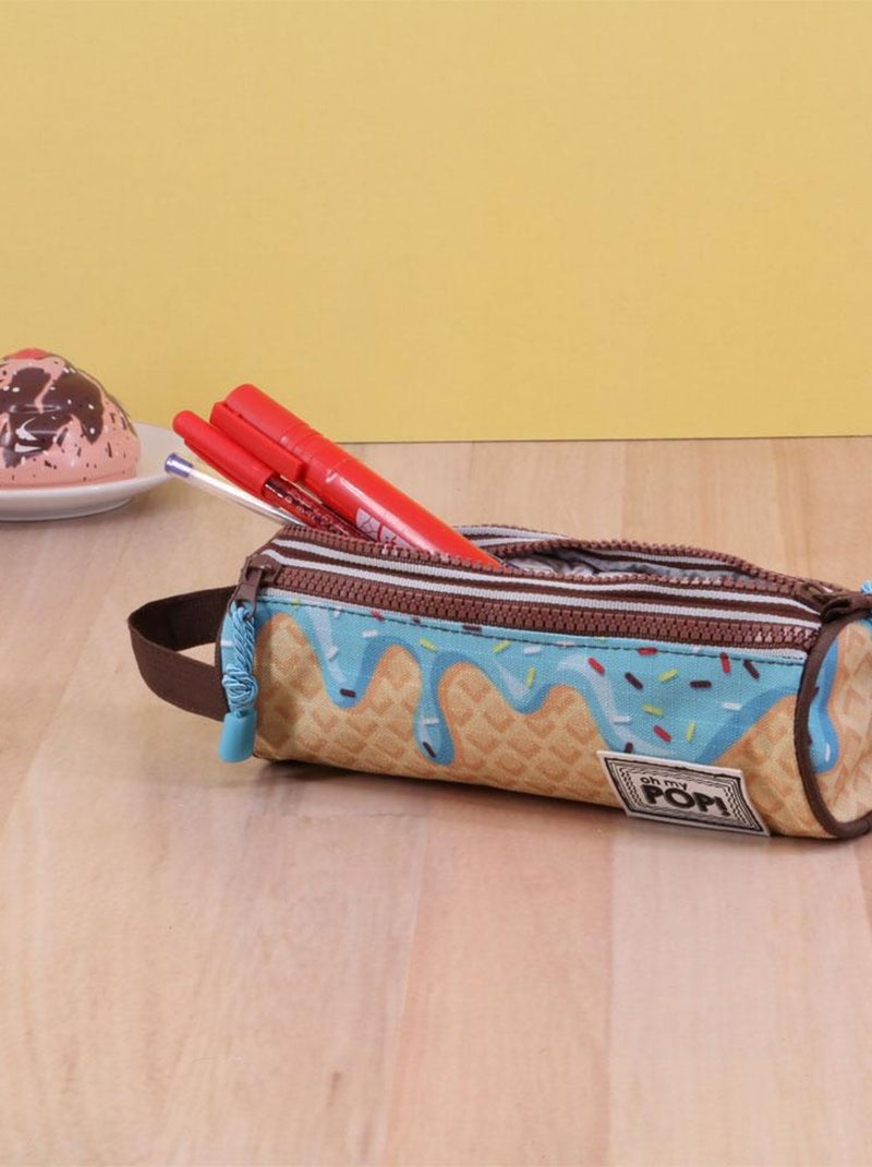 Trousse Cylindre Trois Poches - Oh My Pop! Ice Cream Jaune - Kiabi