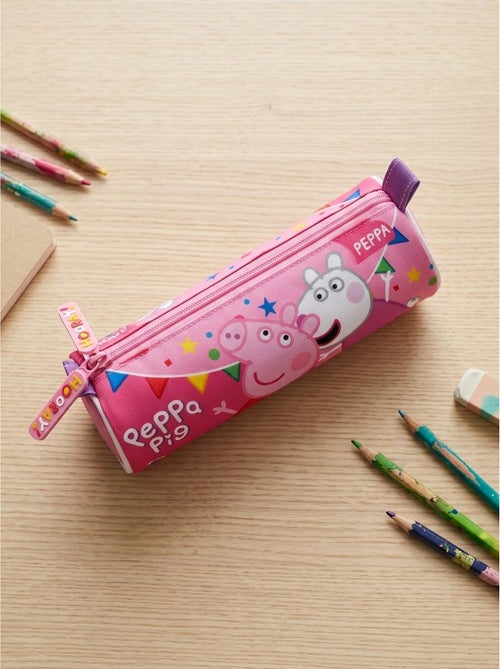 Trousse cylindrique 21 cm en polyester peppa pig - Kiabi Trousse cylindrique 21 cm en polyester peppa pig - Kiabi