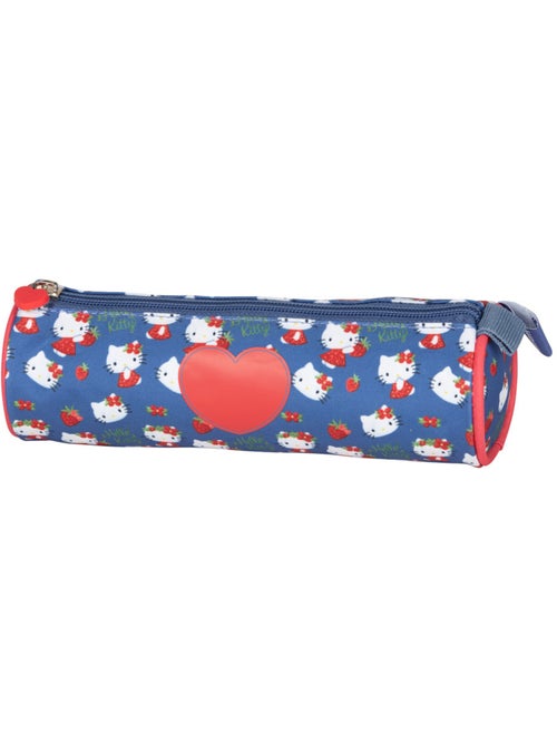 Trousse cylindrique imprimé Hello Kitty en tissu polyester - Kiabi