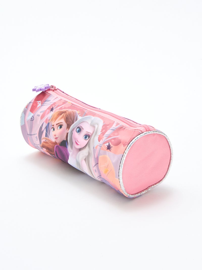 Trousse cylindrique 'La reine des neiges' Rose - Kiabi