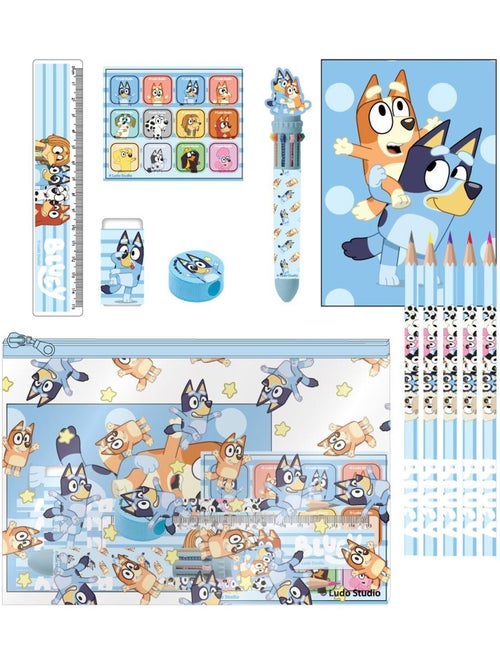 Trousse de papeterie scolaire - Bingo & Bluey - Kiabi