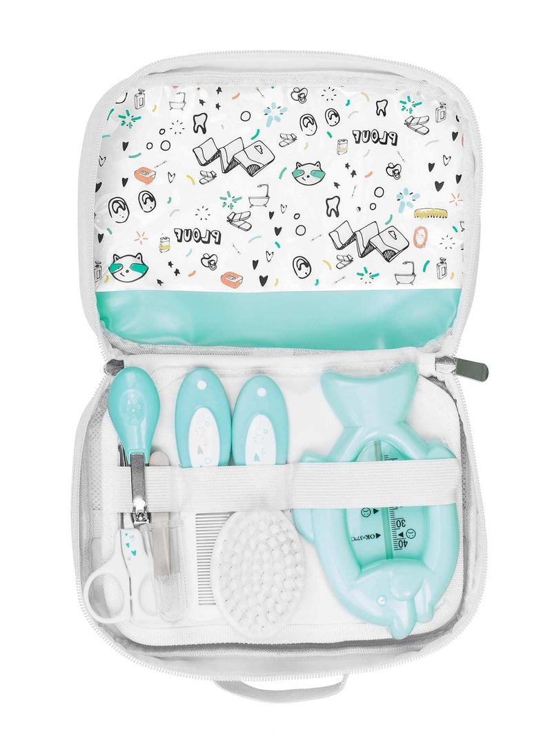 Trousse de soin 'Badabulle' 7 accessoires blanc/bleu - Kiabi