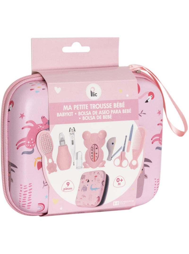 Trousse de soin bébé 9 pièces accessoires hygiène Rose - Kiabi