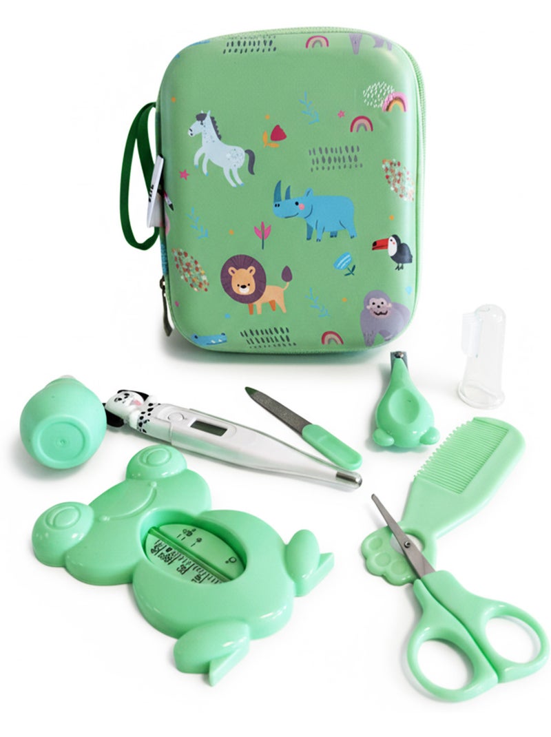 Trousse de soin bébé 9 pièces accessoires hygiène Vert - Kiabi
