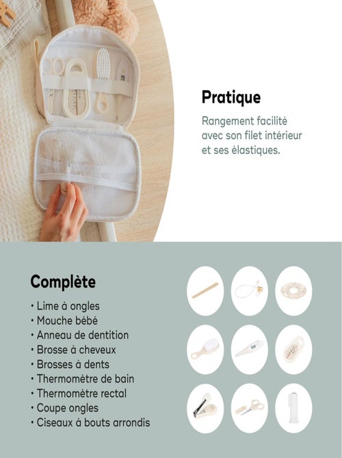 Trousse de soin bébé compact avec 9 Accessoires, Sable 'Babymoov' - Kiabi