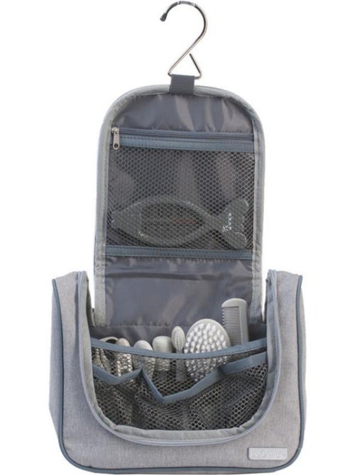 Trousse de soin luxe grise (15 pièces) - Kiabi