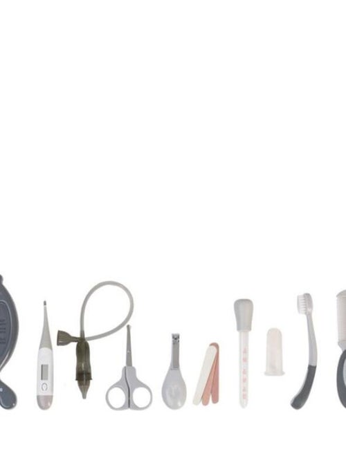 Trousse de soin luxe grise (15 pièces) - Kiabi