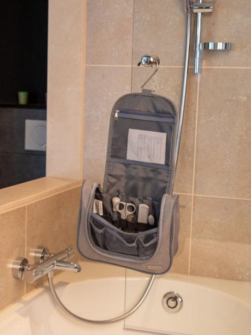 Trousse de soin luxe grise (15 pièces) - Kiabi