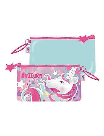 Trousse de Toilette - Licorne - Rose et Bleu - 24x14 cm Unicorn Girl