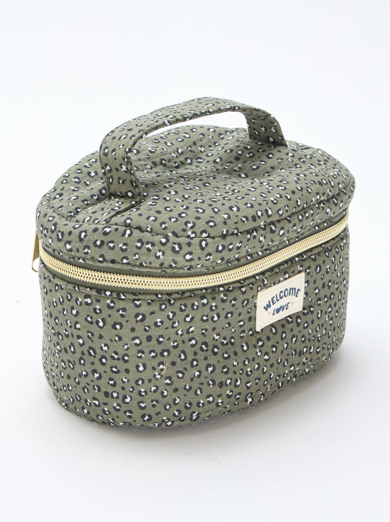 Trousse de toilette - Vanity - Motif léopard Kaki - Kiabi