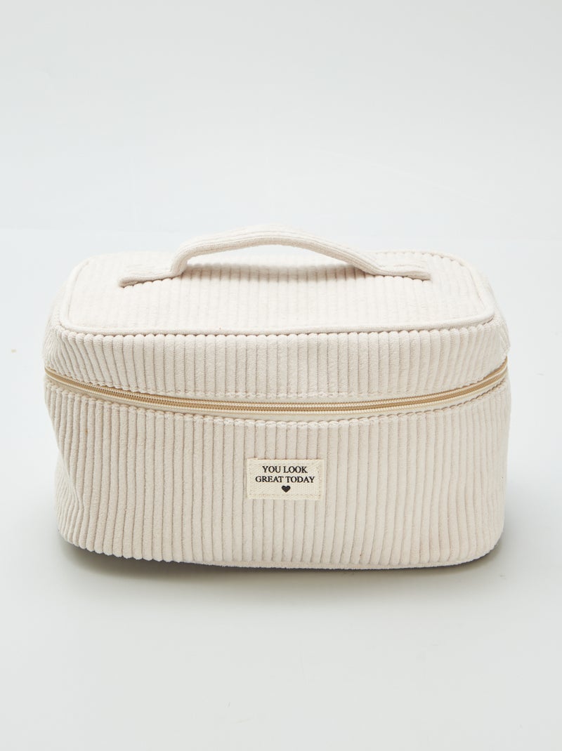 Trousse de toilette - vanity en velours côtelé Beige - Kiabi