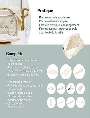 Trousse de toilette bebe curl en tissu bouclette 'Babymoov'