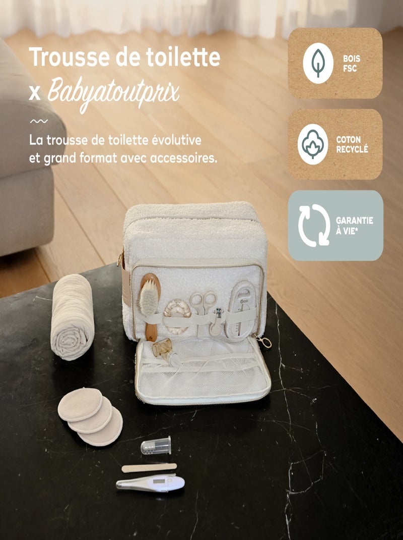 Trousse de toilette bebe curl en tissu bouclette 'Babymoov' Blanc - Kiabi