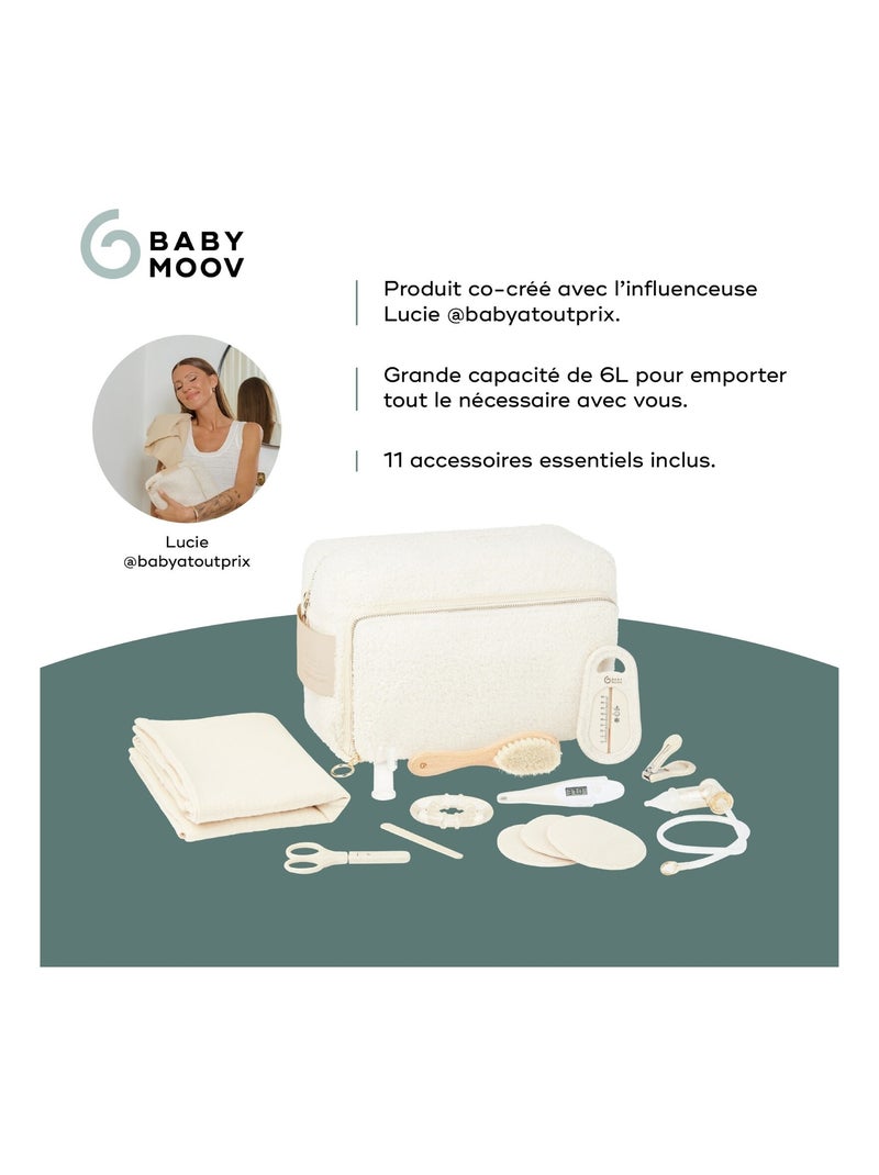 Trousse de toilette bebe curl en tissu bouclette 'Babymoov' Blanc - Kiabi