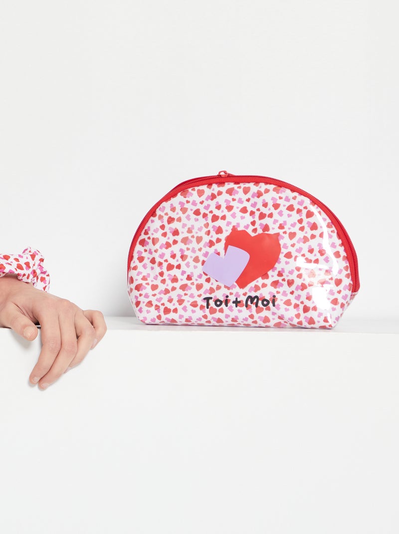 Trousse de toilette 'cœur' rouge - Kiabi