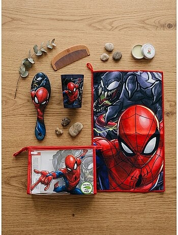 Trousse de toilette complète avec verre et serviette spiderman marvel